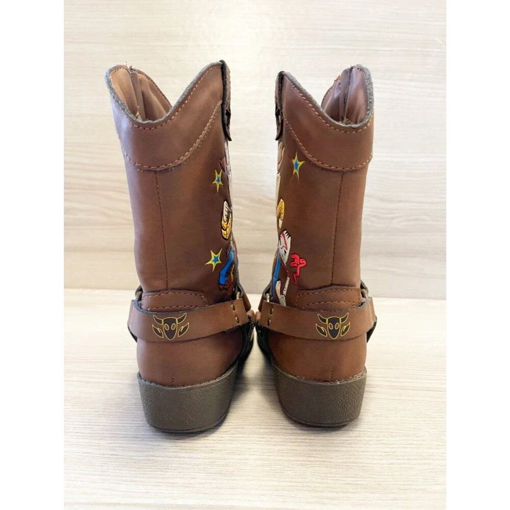 Disney Pixar Toy Story Woody & Forky Kids Cowboy Boots Brown Size 11 Western Zip